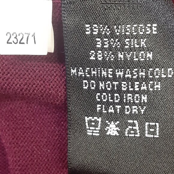 August Silk Womans Sleeveless Top SMALL Burgandy Silk Blend Pullover Career Fall - Picture 4 of 8